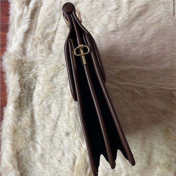 Vintage Charles Hubert Bifold Accordion Briefcase  Satchel Black Brown leather - Picture 4 of 10